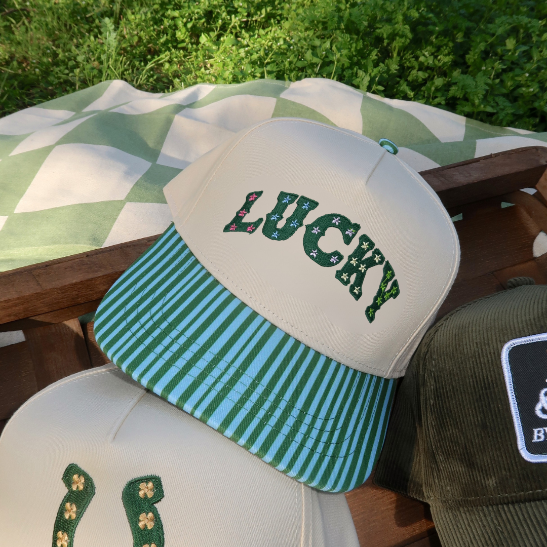 Lucky Green/Blue Striped Hat