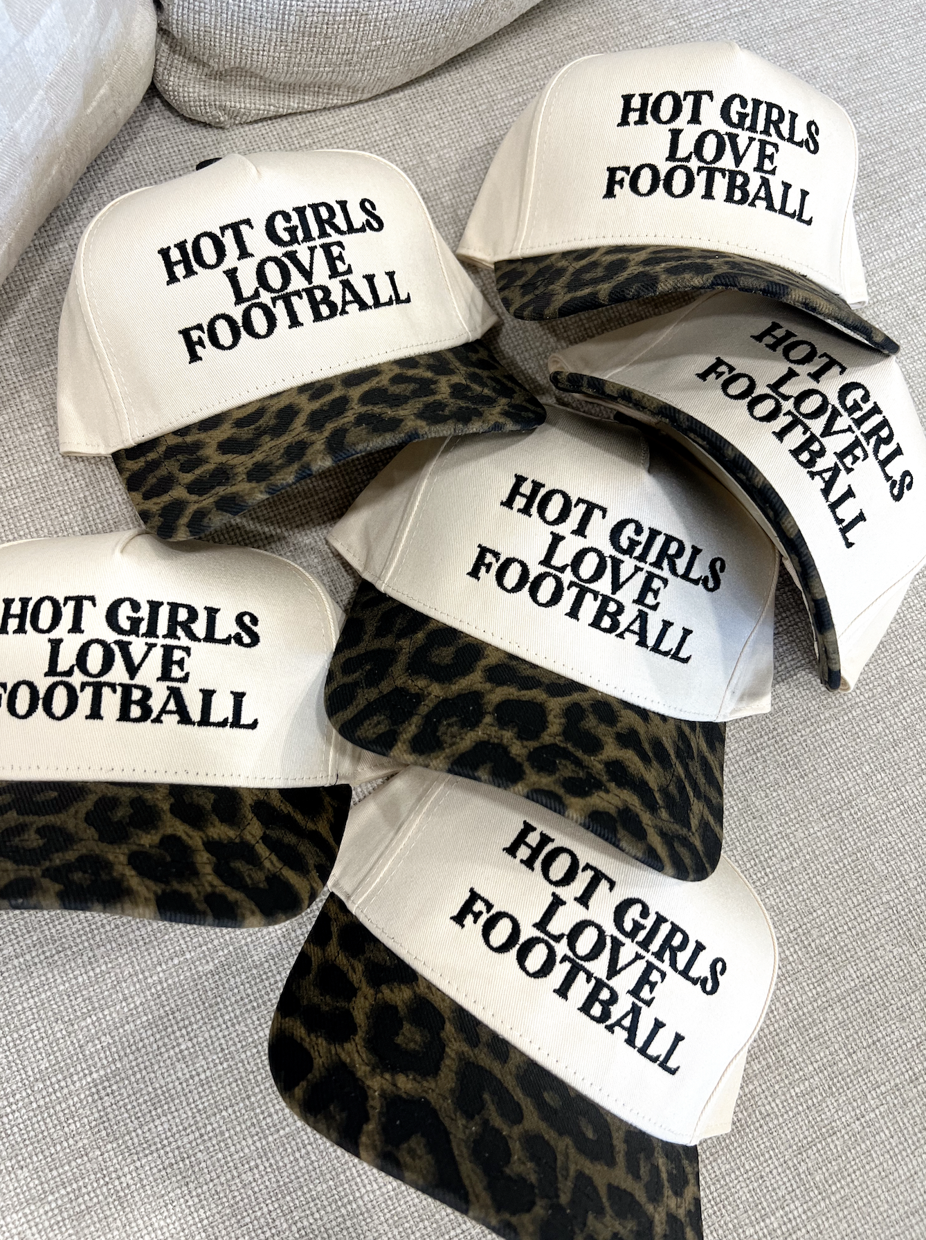 Hot Girls Love Football Leopard Hat
