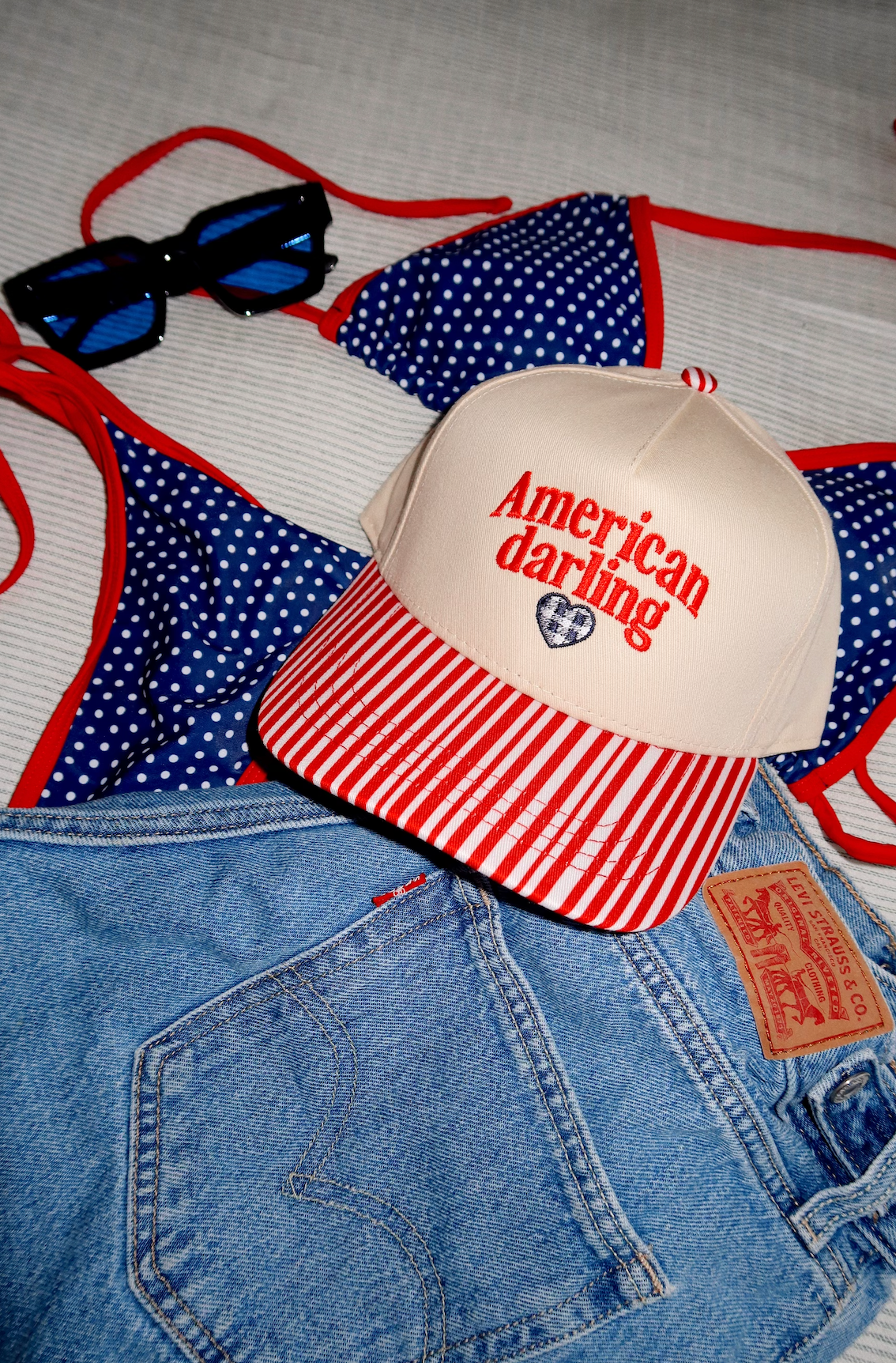 American Darling Red Stripe Hat