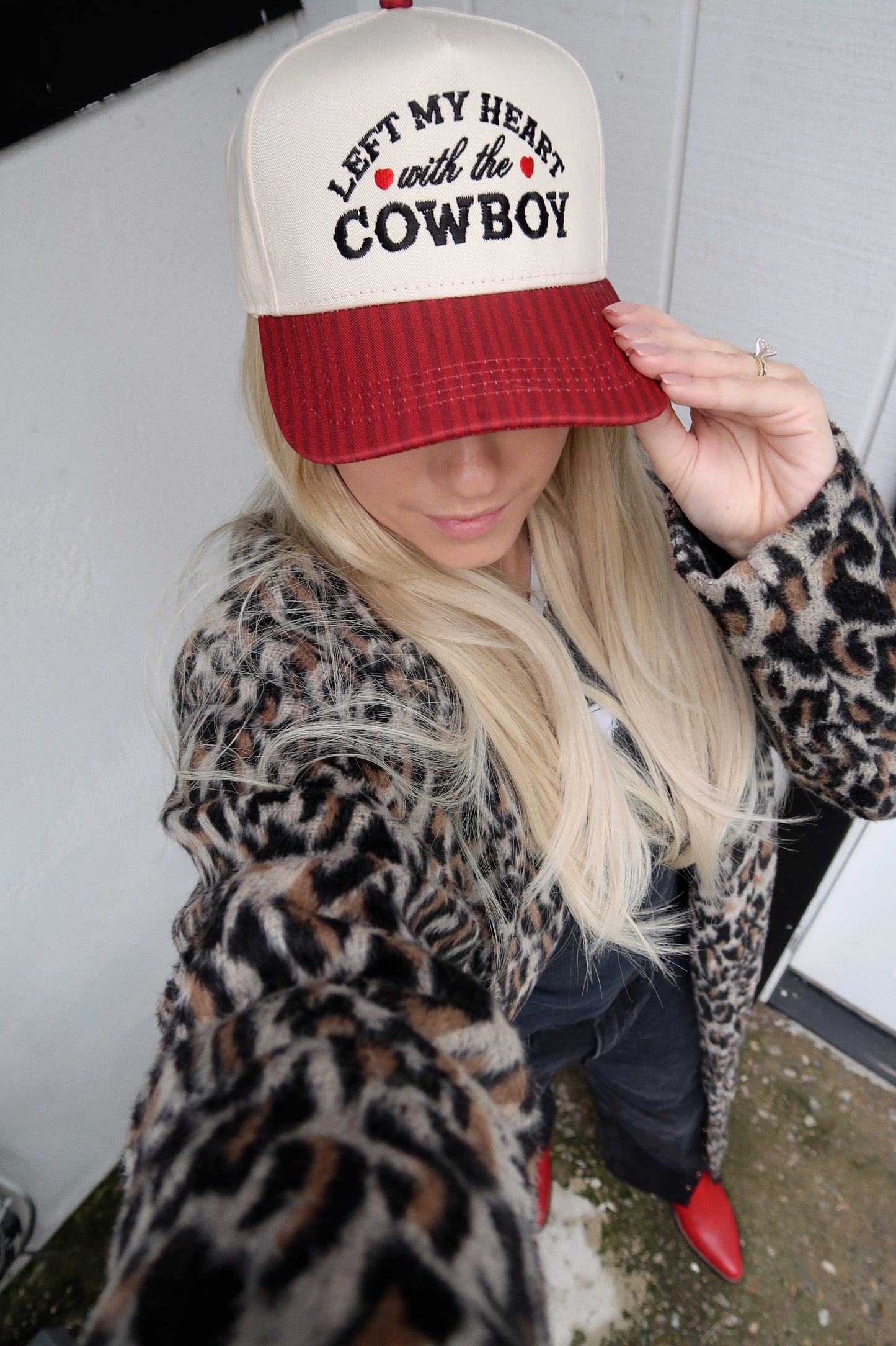 Left My Heart With The Cowboy Embroidered Hat