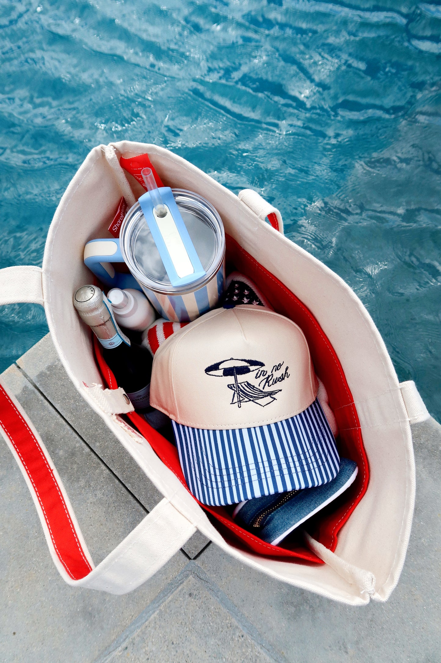 In No Rush-Blue Striped Hat