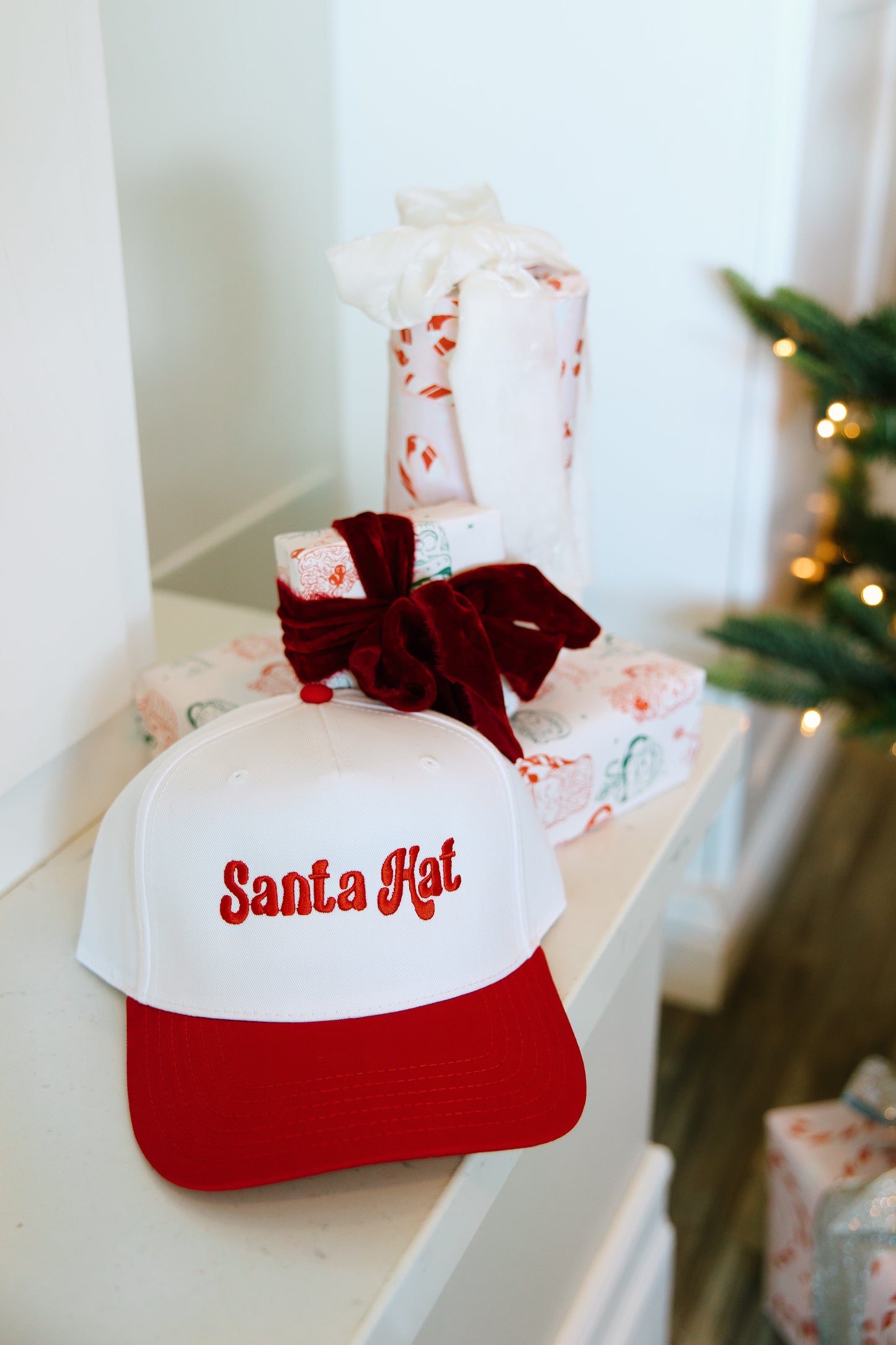 Santa Hat Trucker Hat- Holiday Shop