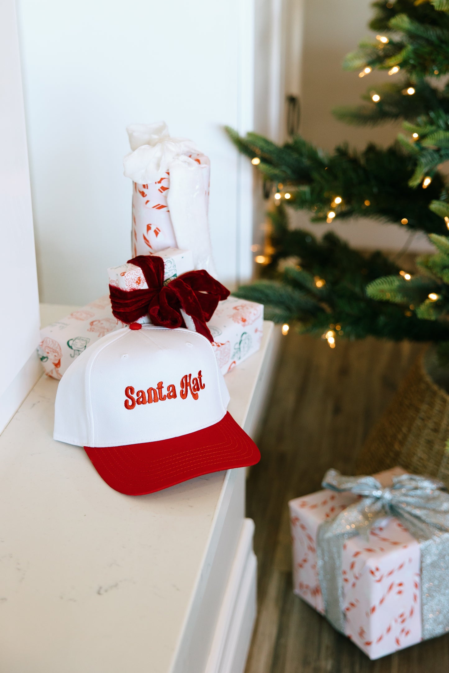 Santa Hat Trucker Hat- Holiday Shop