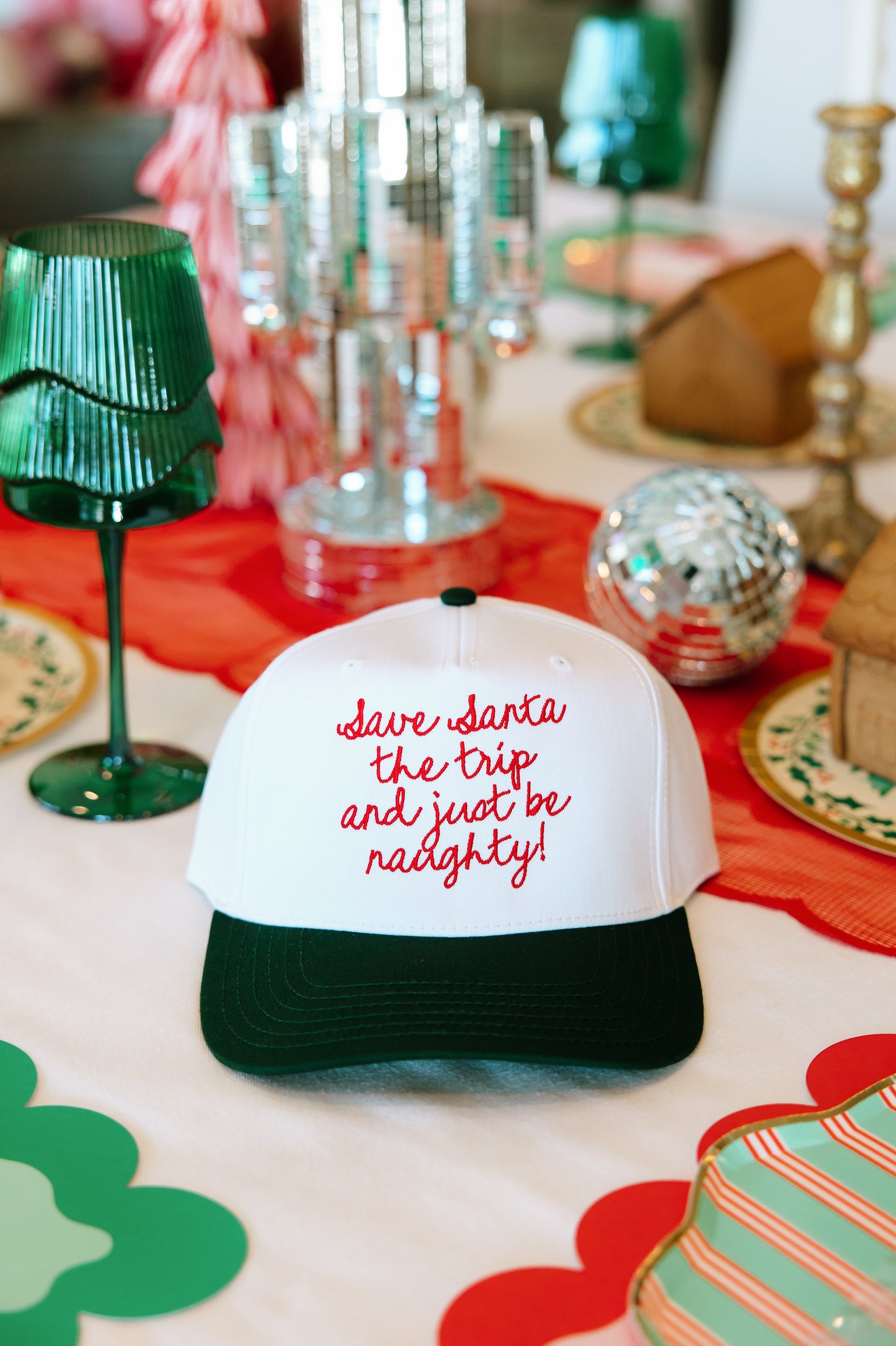 Save Santa The Trip And Just Be Naughty Embroidered Hat