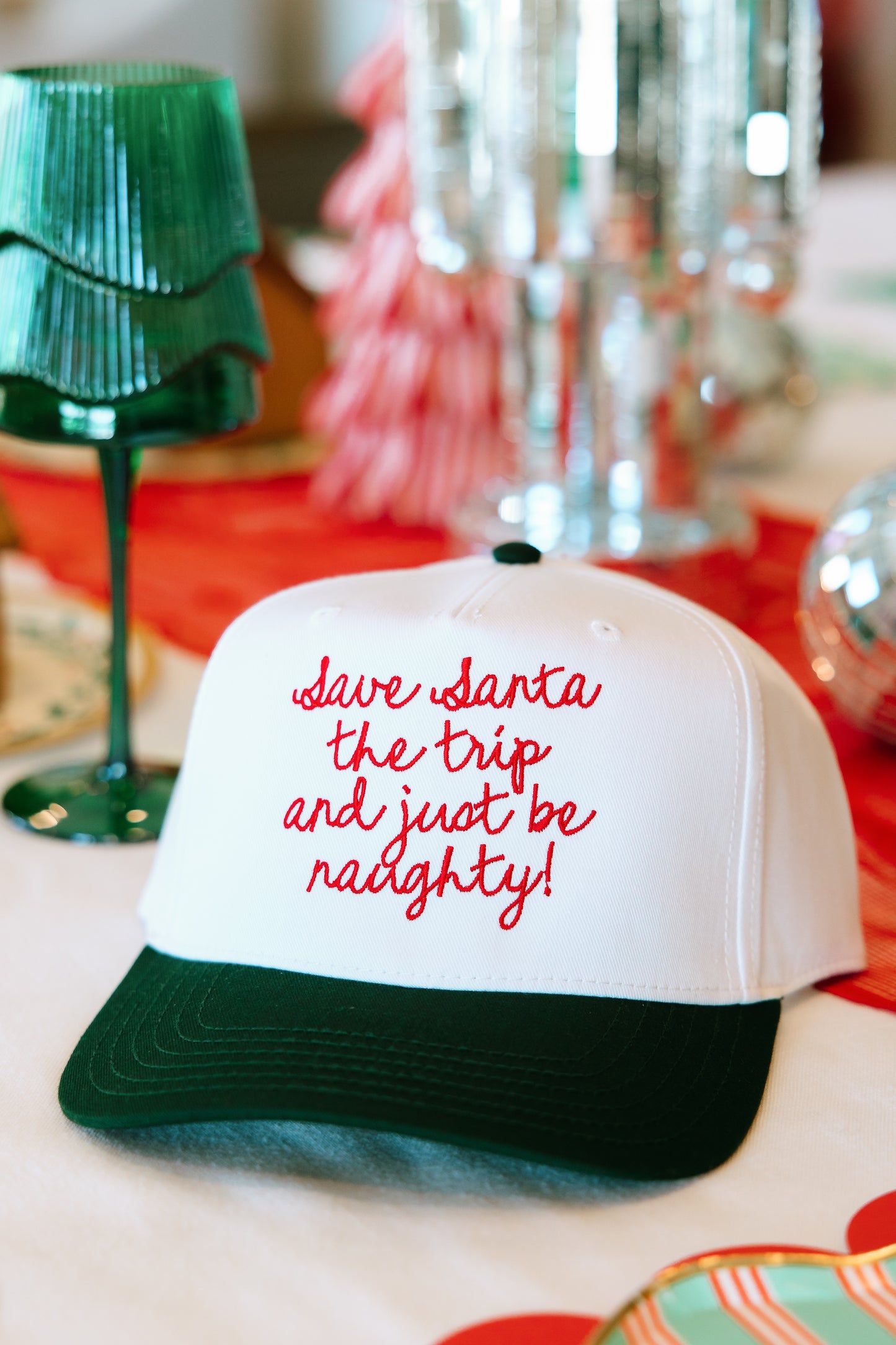 Save Santa The Trip And Just Be Naughty Embroidered Hat