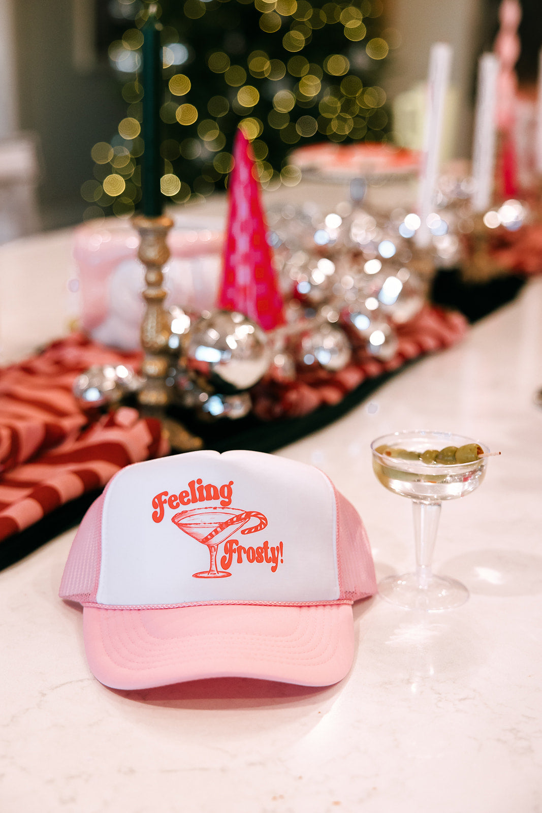 Feeling Frosty Martini Trucker Hat- Holiday Shop