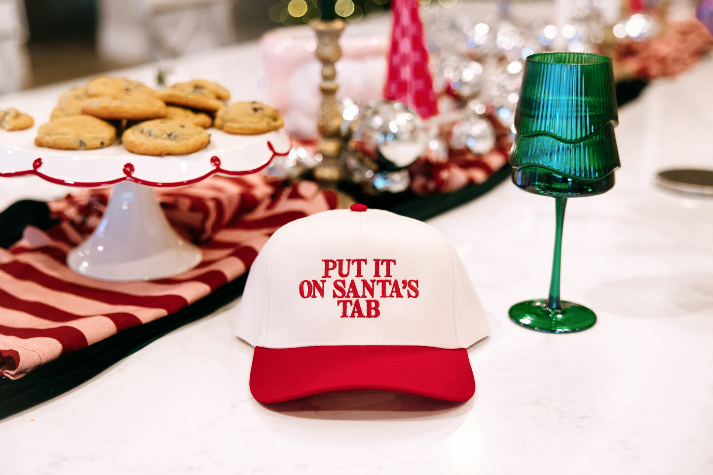 Put It On Santa's Tab- Embroidered Hat