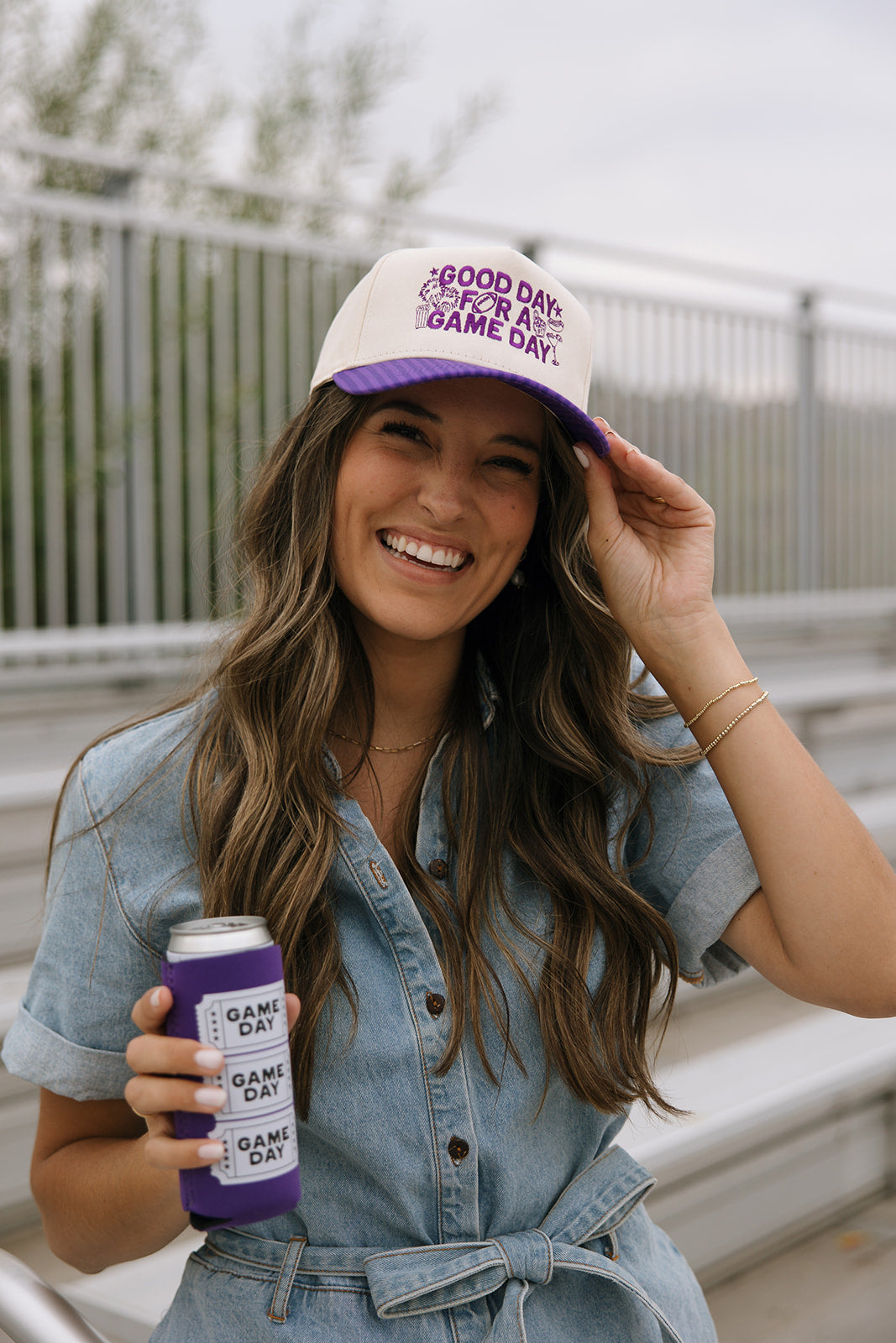 Good Day For A Game Day- Striped Bill Hat