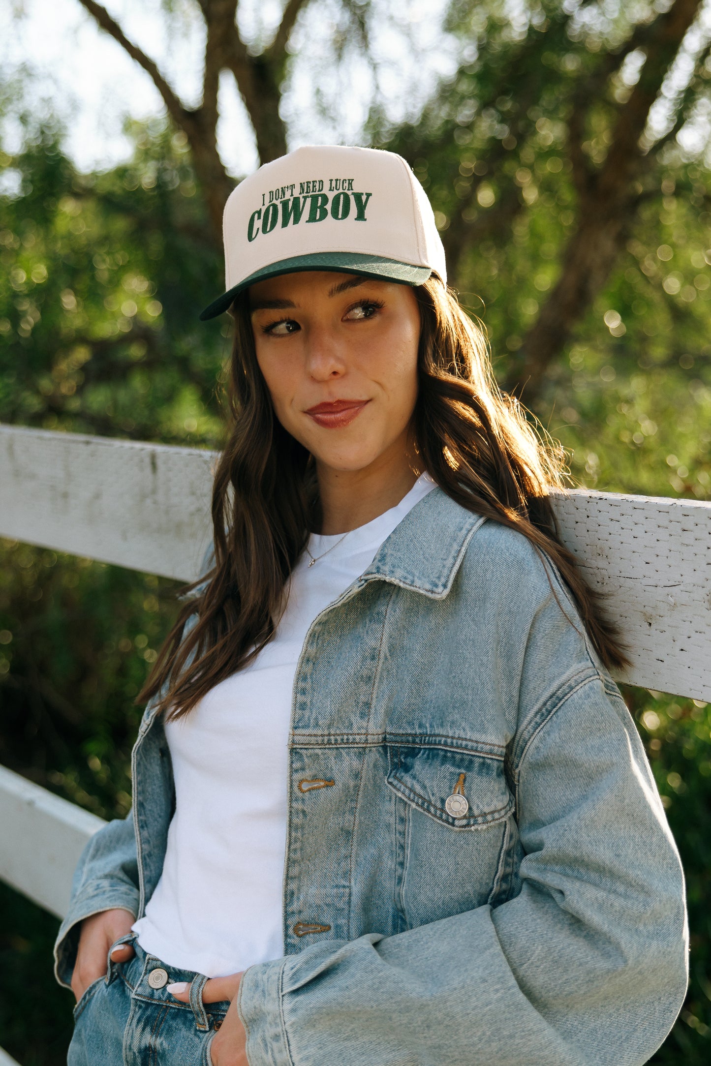 I Don't Need Luck Cowboy- Embroidered Trucker Hat