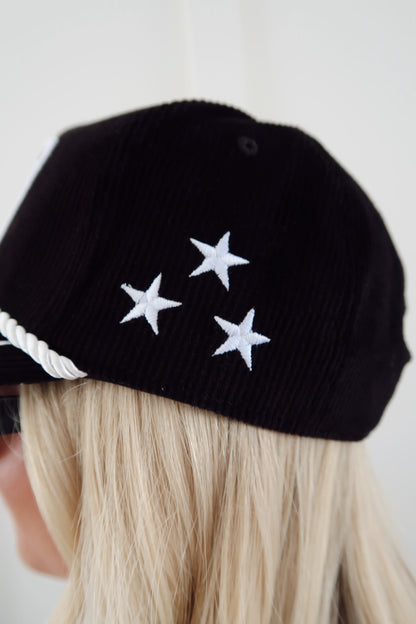 Tailgates Well With Others Black Corduroy Patch Hat