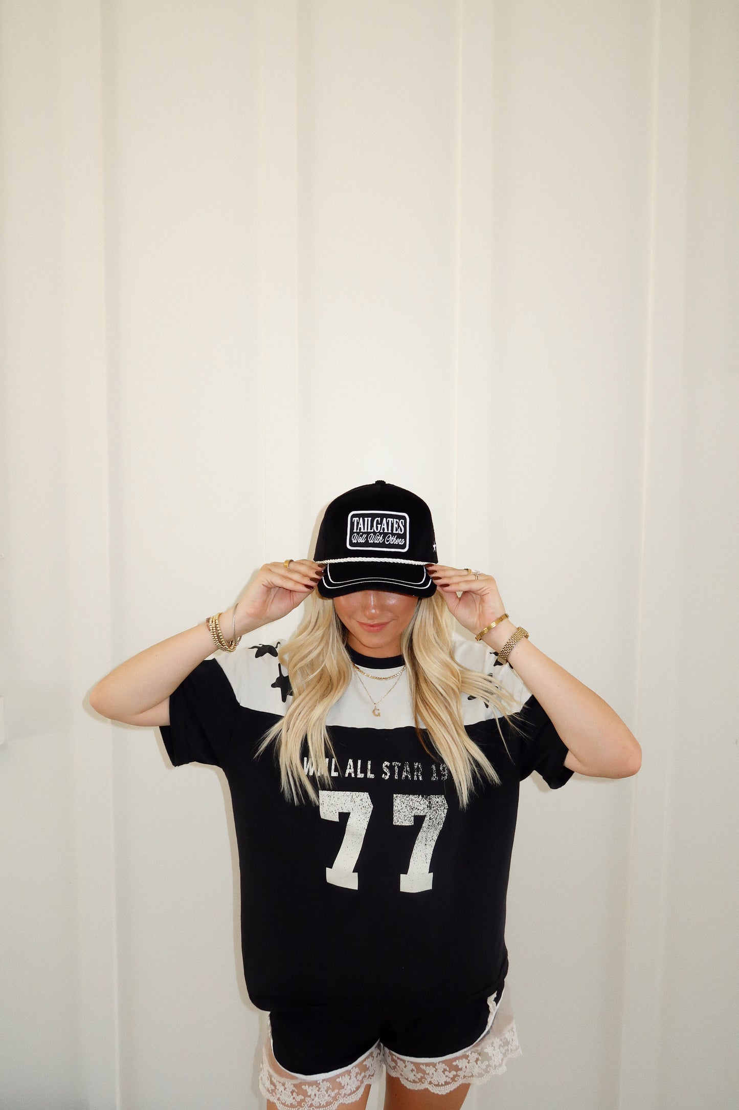 Tailgates Well With Others Black Corduroy Patch Hat