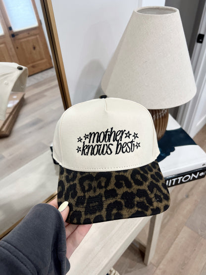 Mother's Day Leopard Embroidered Hat