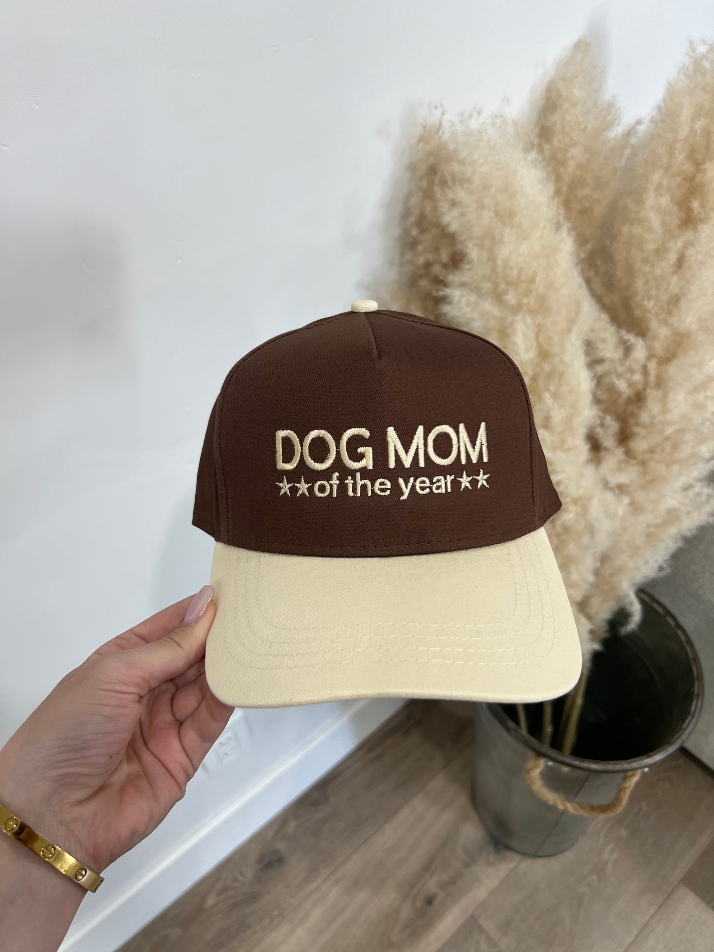Dog Mom Of The Year Brown/Cream Hat