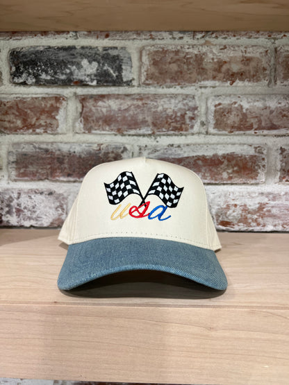 USA Race Day Flag Hat