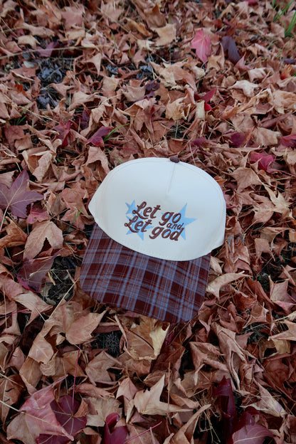 Let Go And Let God Brown/Royal Plaid Bill Hat
