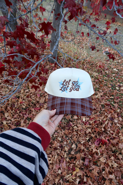 Let Go And Let God Brown/Royal Plaid Bill Hat