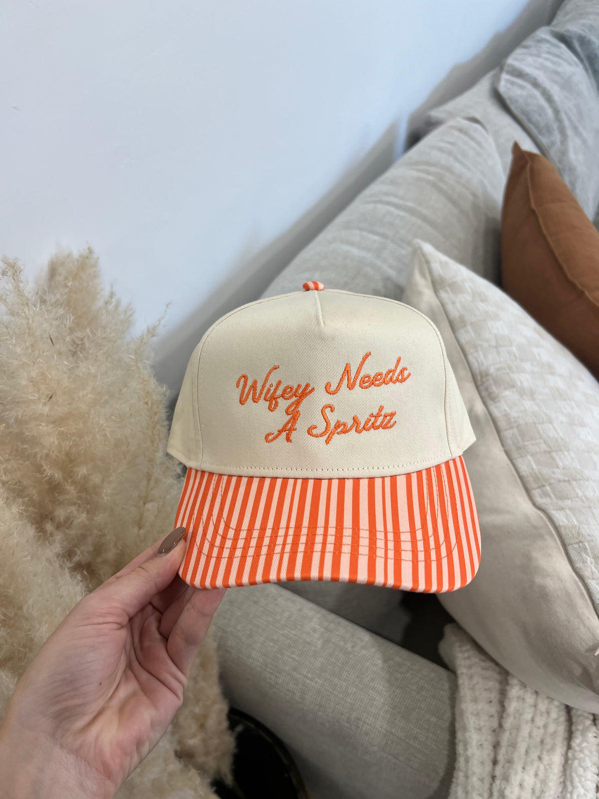 Wifey Needs A Spritz Orange Stripe Hat
