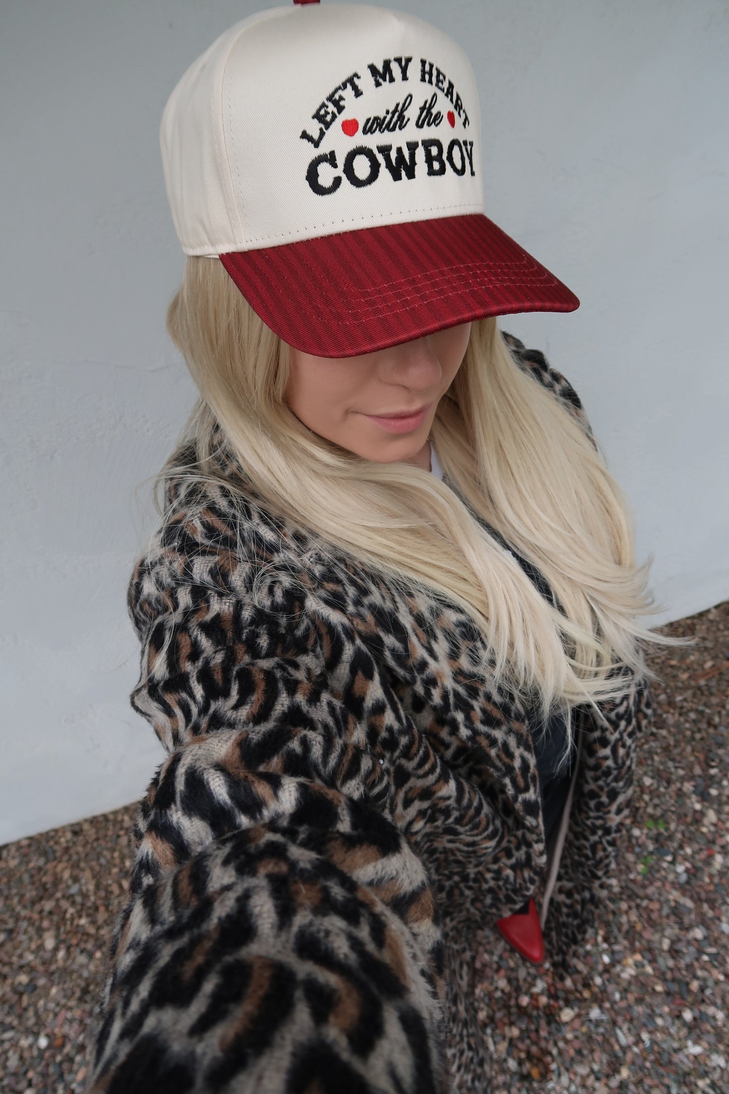 Left My Heart With The Cowboy Embroidered Hat