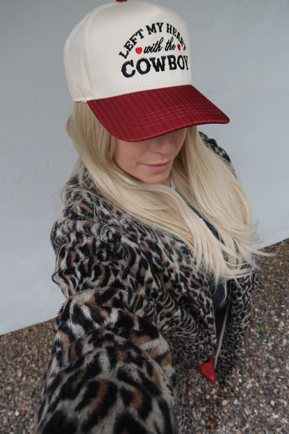 Left My Heart With The Cowboy Embroidered Hat