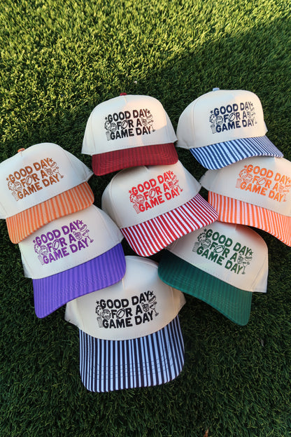 Good Day For A Game Day- Striped Bill Hat