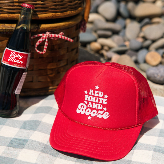 Red, White, & Booze Red Foam Trucker Hat