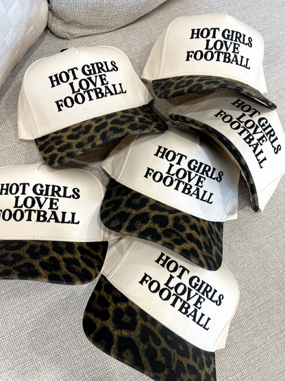 Hot Girls Love Football Leopard Hat