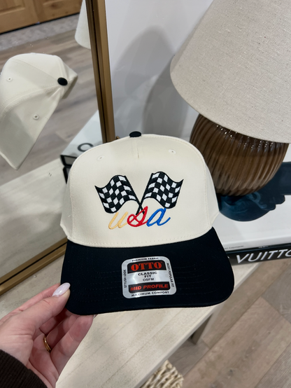 USA Race Day Flag Hat