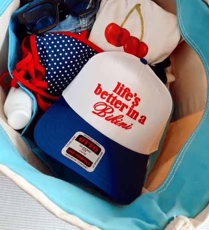 Life's Better In A Bikini Royal/White Hat