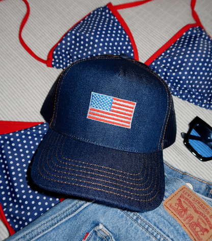 USA Flag Denim Hat