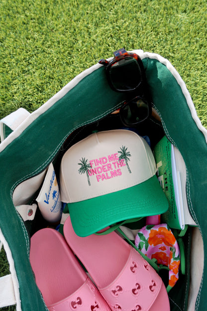 Find Me Under The Palms- Kelly Green/Natural Hat