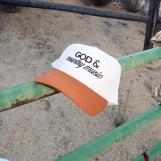 God & Country Music Embroidered Hat