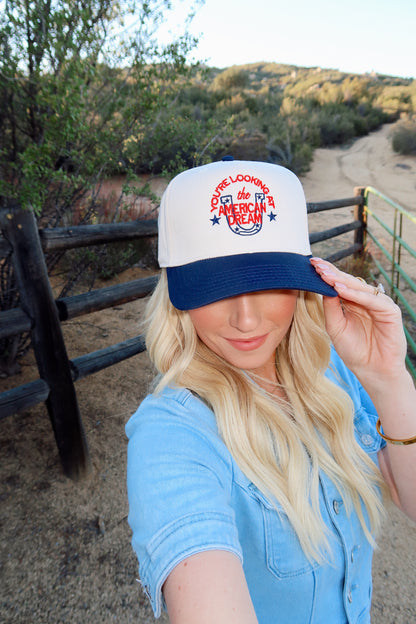 You're Looking At The American Dream Navy/Natural Embroidered Hat