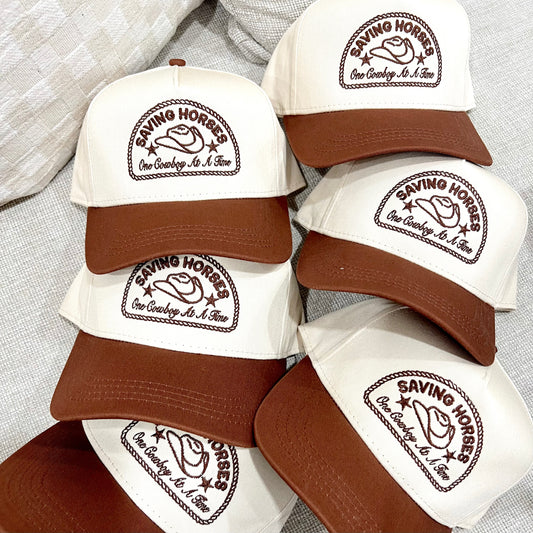 Saving Horses One Cowboy At A Time- Embroidered Hat