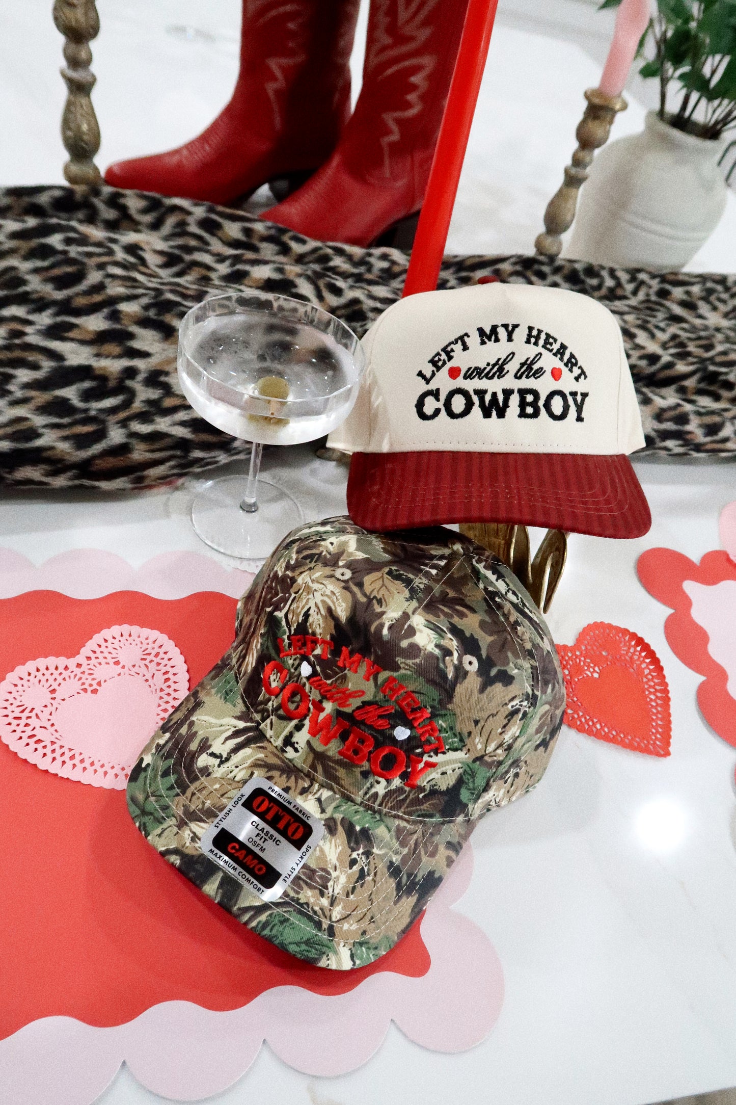 Left My Heart With The Cowboy Embroidered Hat