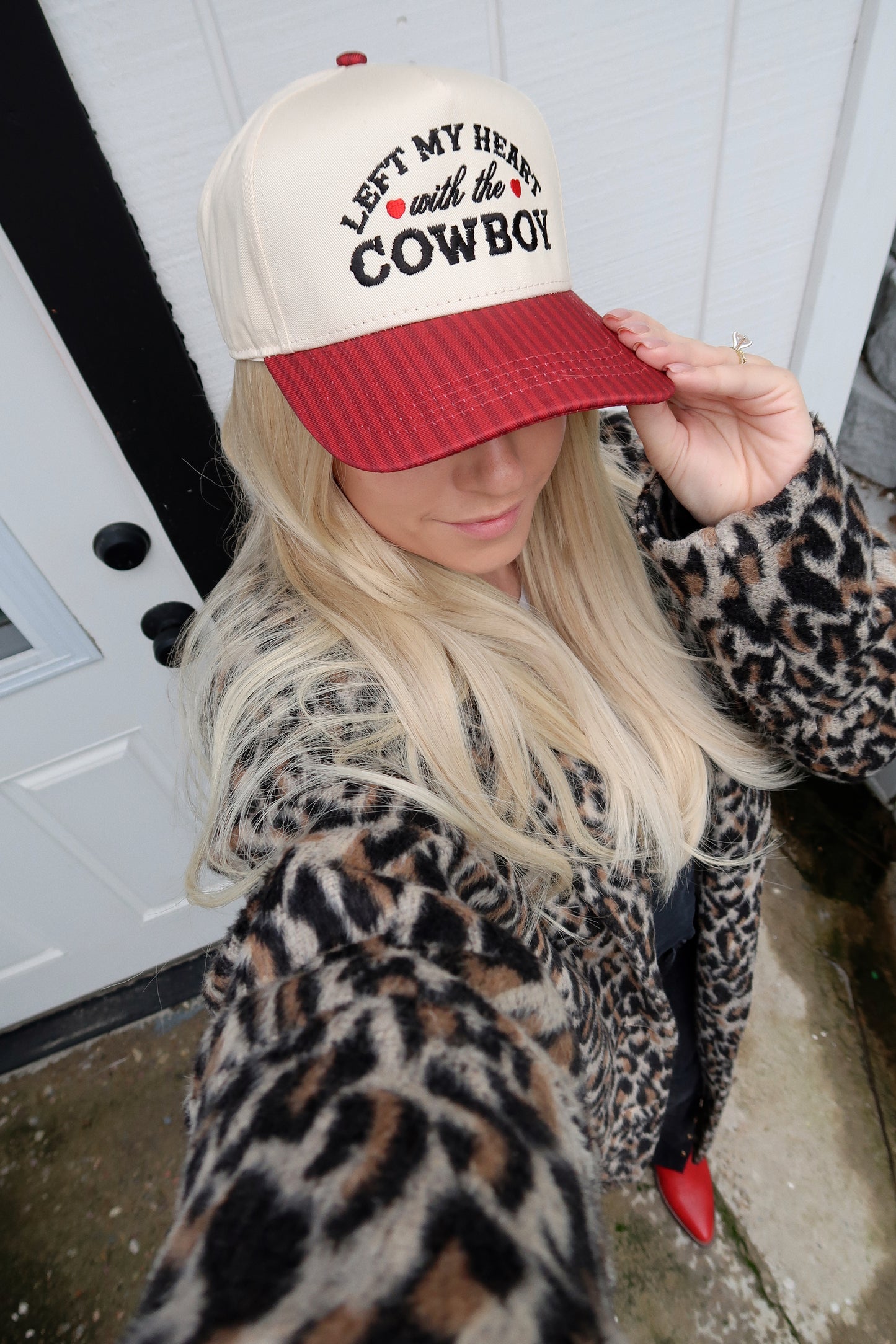 Left My Heart With The Cowboy Embroidered Hat
