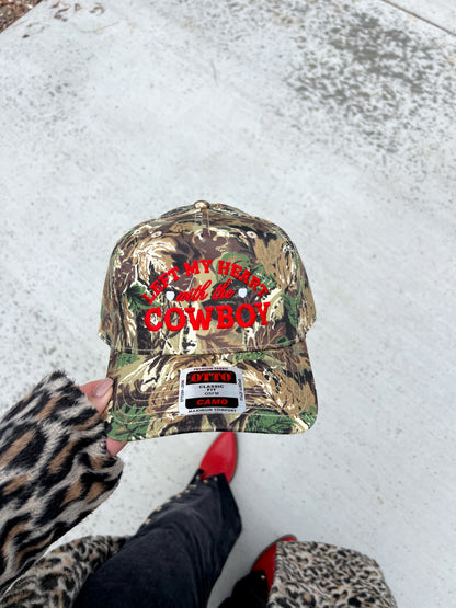 Left My Heart With The Cowboy Embroidered Hat