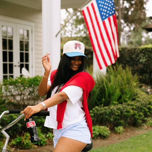 USA Bow Light Blue/Red Stripe