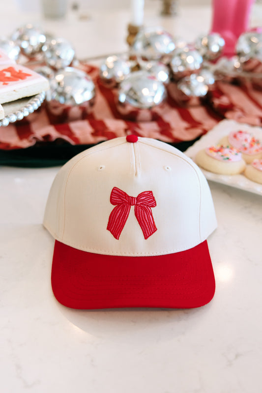 Bow Embroidered Hat
