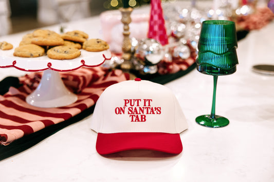 Put It On Santa's Tab- Embroidered Hat