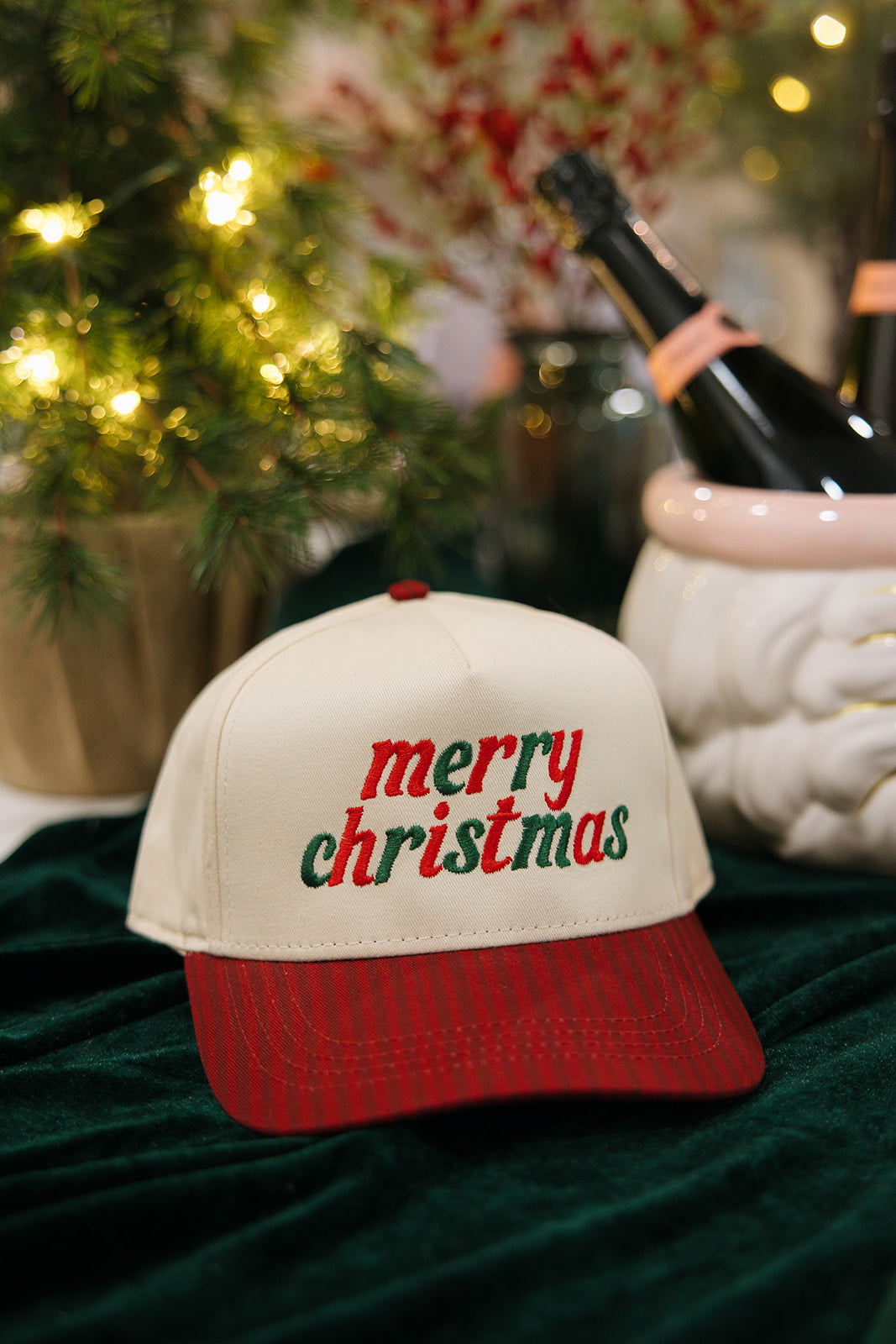 Merry Christmas Red Striped Hat