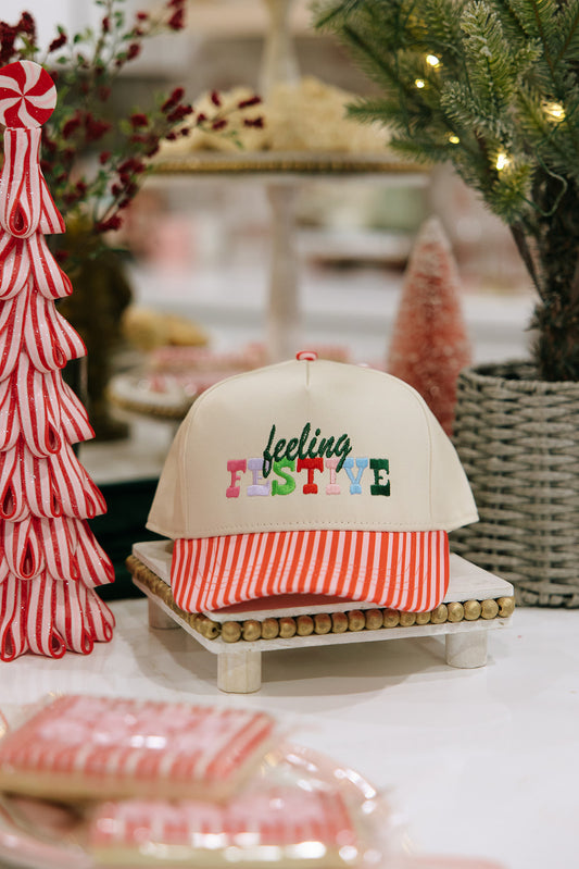 Feeling Festive Pink Striped Hat
