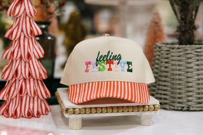 Feeling Festive Pink Striped Hat