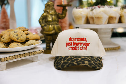 Dear Santa Just Leave Your Credit Card Leopard Hat