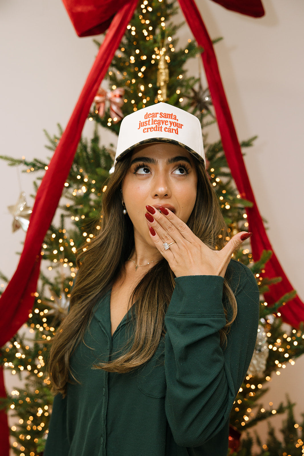 Dear Santa Just Leave Your Credit Card Leopard Hat