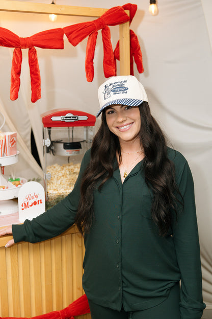 Surviving The Holidays One Meltdown At A Time Blue Striped Hat - Snowman Hat