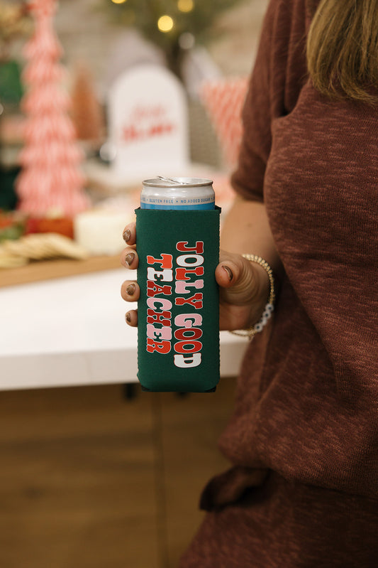 Jolly Good Teacher Slim Can Cooler