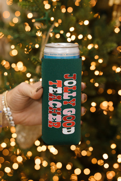 Jolly Good Teacher Slim Can Cooler