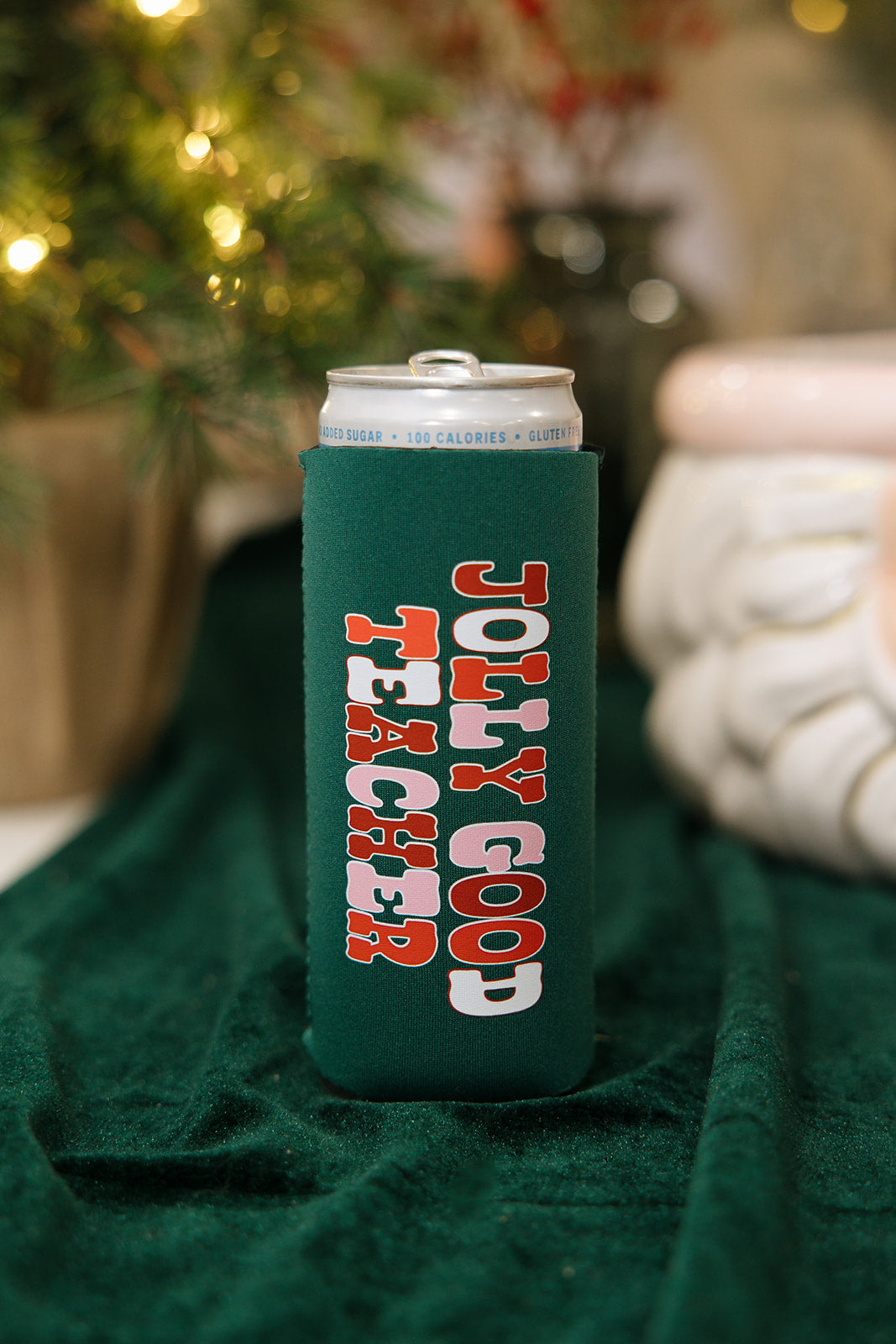 Jolly Good Teacher Slim Can Cooler