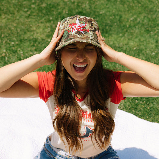 Born Free But Now I'm Expensive Camo Hat