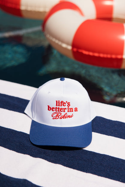 Life's Better In A Bikini Royal/White Hat